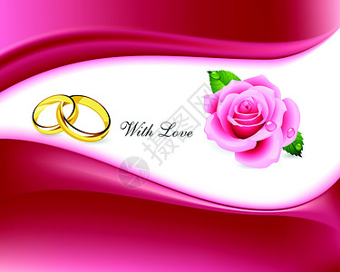 玫瑰花蕾带爱情背景的环和玫瑰设计图片