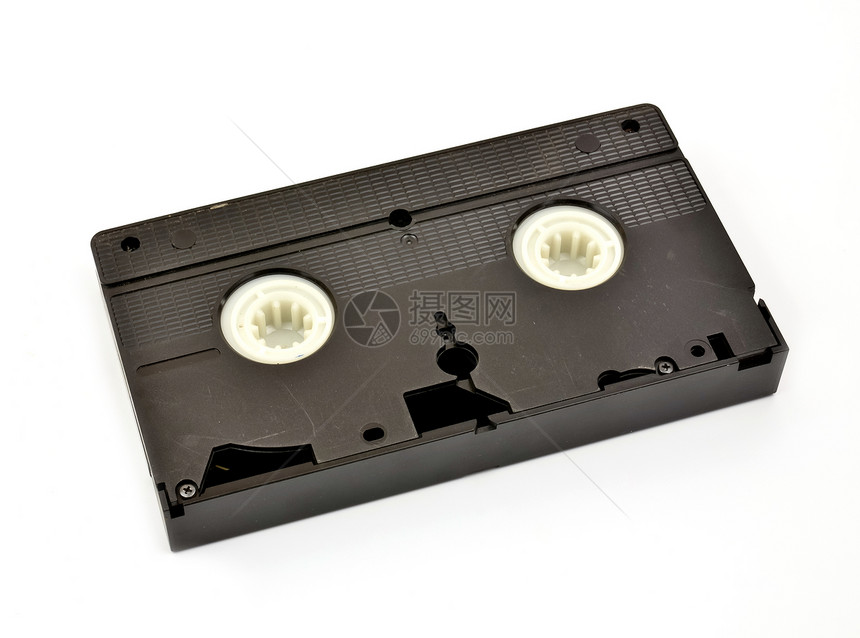 旧的Vhs视频磁带录音机裂缝塑料格式灭绝卷轴白色电影技术图片