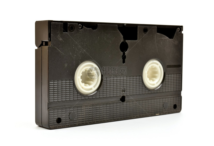 旧的Vhs视频磁带卷轴灭绝塑料裂缝白色电影格式技术录音机图片