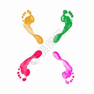 人的脚印紫色艺术品脚趾烙印蓝色婴儿团队创造力邮票安全背景图片
