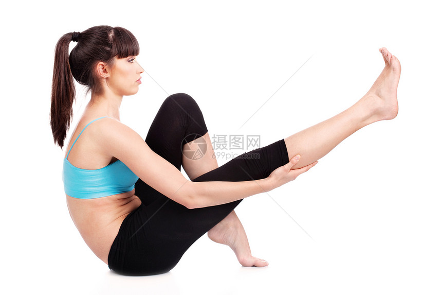 参加健身锻炼的妇女健身房女性运动导师工作活动腹部腹肌女孩运动员图片