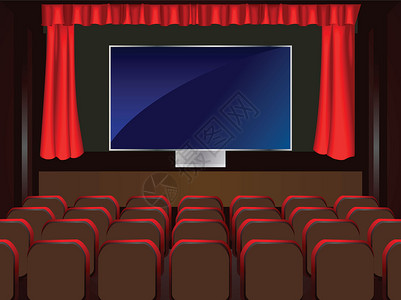 电影屏BIG LCD 在家里的电影院插画