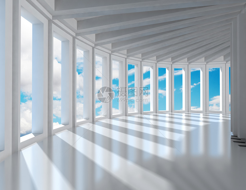 内内部建筑结构家具装饰蓝色太阳建筑学风格插图天空场景城市图片