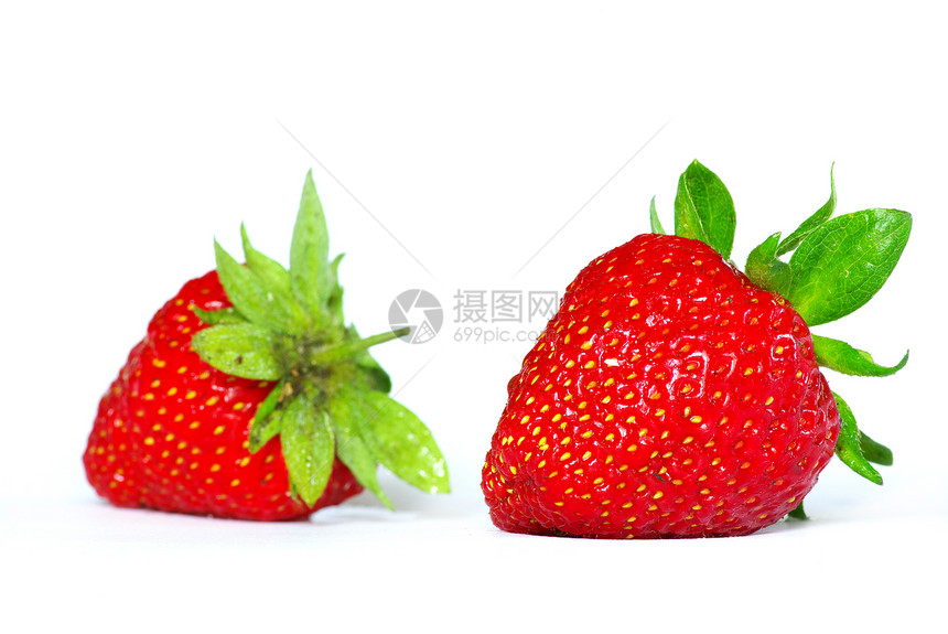 草莓水平叶子宏观蔬菜水果白色食物绿色果实红色图片