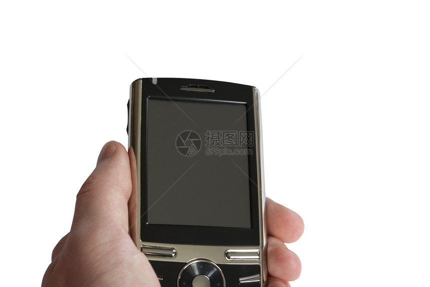 手动移动电子产品通讯器卫星电话展示手指屏幕男性技术图片