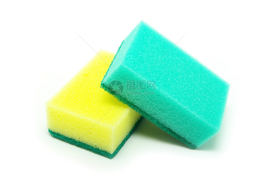 厨房海绵组织打扫黄色用具绿色房子卫生面巾化学品厨具图片