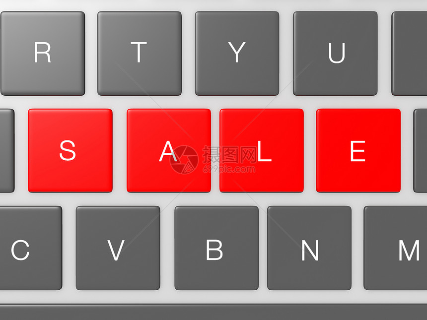 出售概念钥匙黑色技术创造力销售红色塑料购物计算机键盘图片