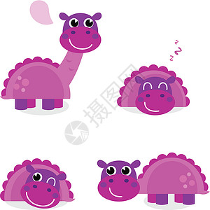 德拉科粉红色可爱的恐龙在白色上被隔离插画