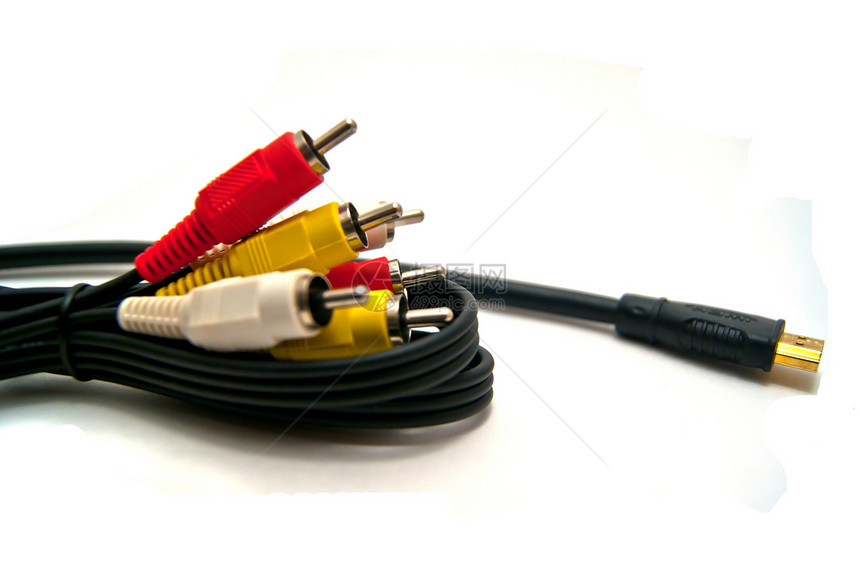 HDMI  合成电缆插头数字化金属广播电子产品视频电视沟通展示宏观图片