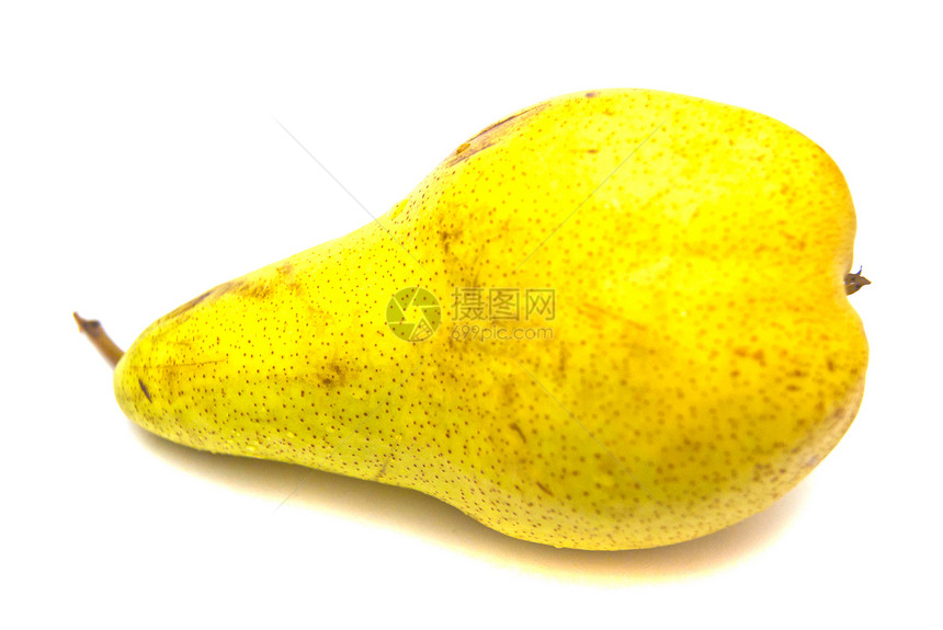 新鲜黄梨宏观活力水果蔬菜食物黄色水滴正方形白色图片