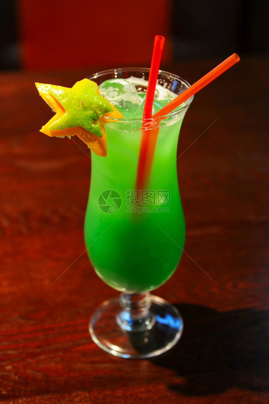 绿色鸡尾酒茶点情调苏打食物柠檬水果叶子蓝色热带异国图片