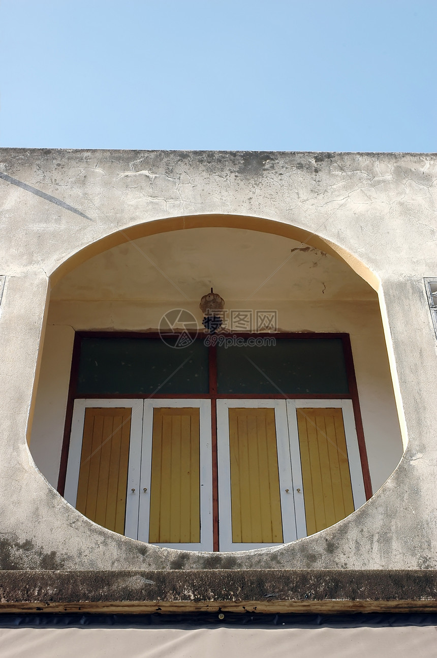 泰国风格窗口窗格寺庙传统房子木工手工业入口绘画百叶窗楼梯图片