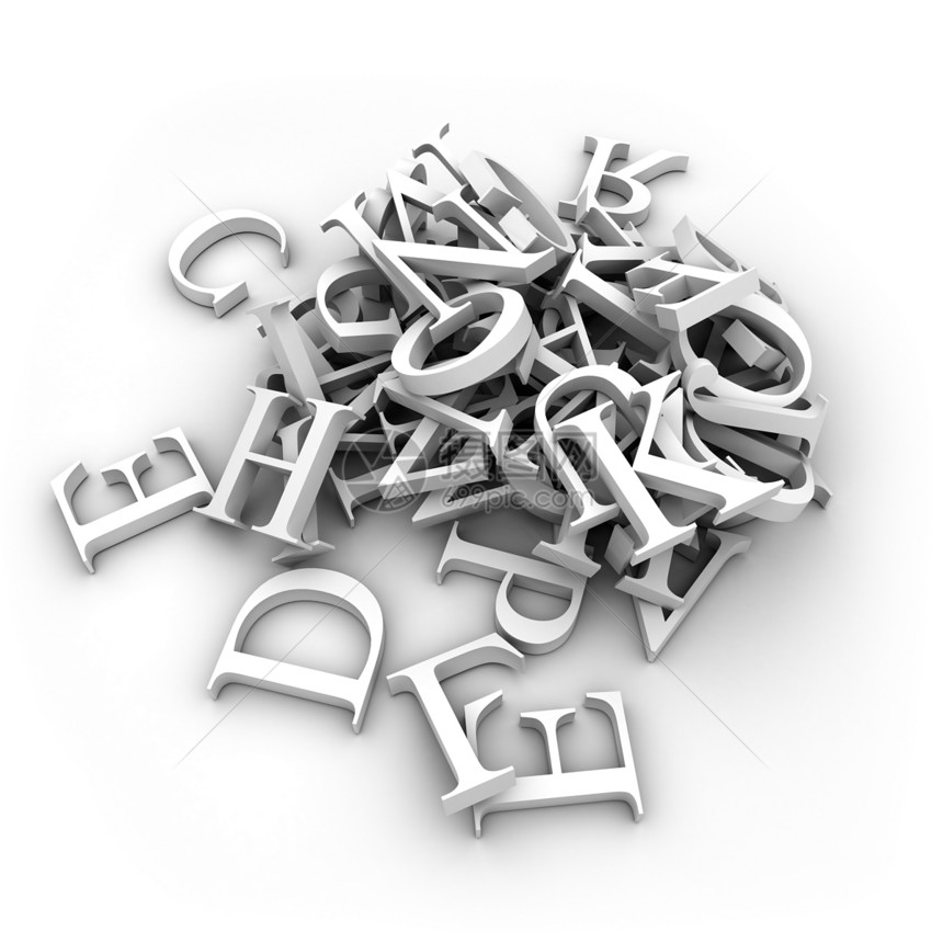 倒在堆积中的字母字母白色拼写广告宏观作家刻字塑料打字员活动键盘图片