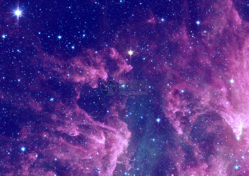 在空间和星云的星域紫色星座绘画插图纺纱渲染行星敬畏星系灰尘图片