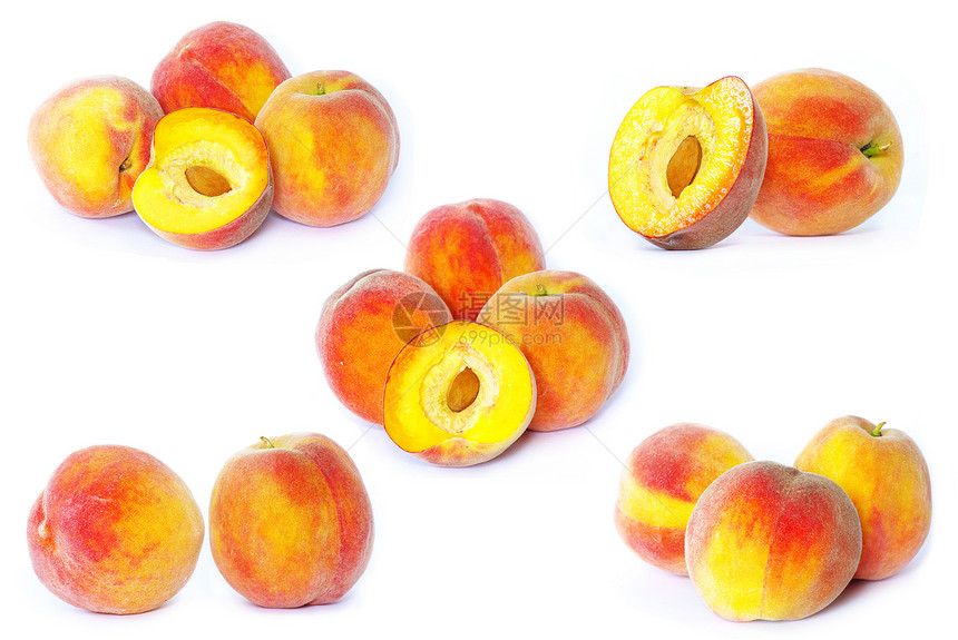 白色的桃子水果植物食物红色小吃圆形黄色油桃热带图片