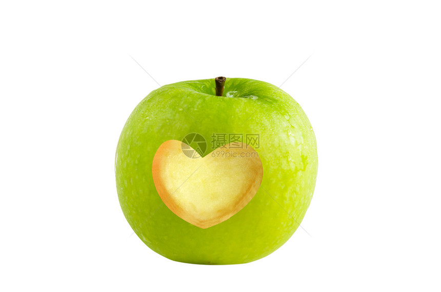 绿苹果食物绿色营养白色水果图片