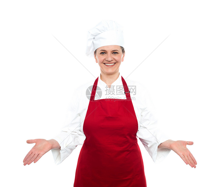 高级女厨师 手掌开阔图片