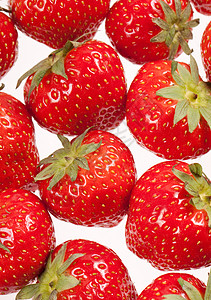 绿叶草莓水果红色种子食物叶子绿色饮食甜点背景图片