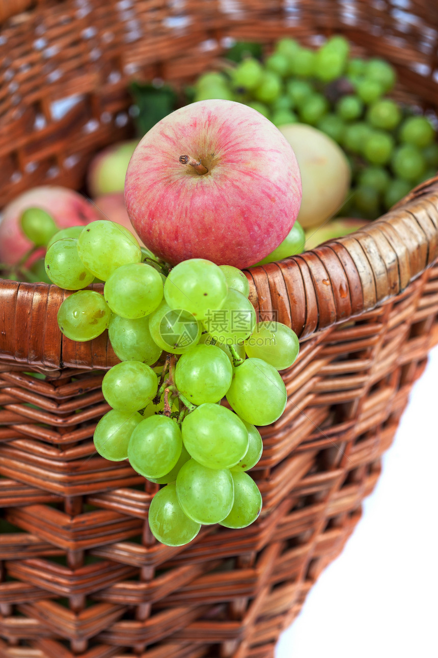 苹果和葡萄甜点味道食物团体饮食坡度篮子静物维生素水果图片