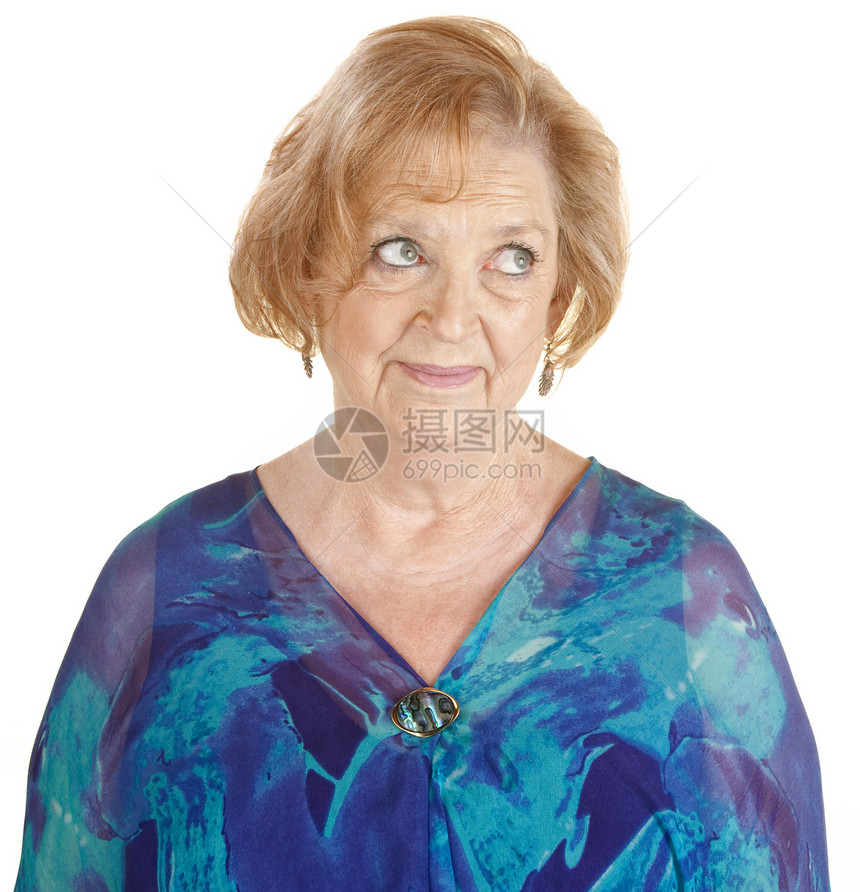 眼视的怀疑女神成人退休羞愧厌烦白色女性金发女士祖母性格图片
