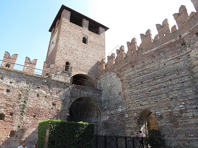 Verona  中世纪城堡建筑学城市建造艺术景观背景图片