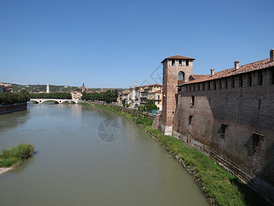 Verona  中世纪城堡城市景观建筑学艺术建造背景图片