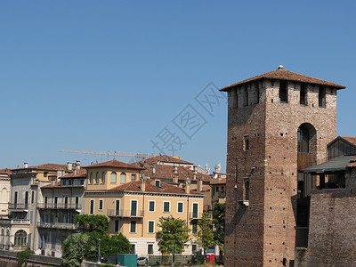 Verona  中世纪城堡景观艺术建造城市建筑学背景图片