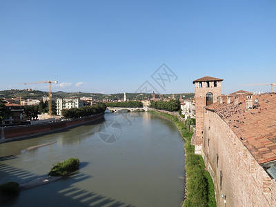 Verona  中世纪城堡城市建造艺术建筑学景观背景图片