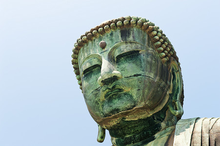 卡马库拉的佛祖地标青铜金属寺庙大佛宗教天空雕像高清图片