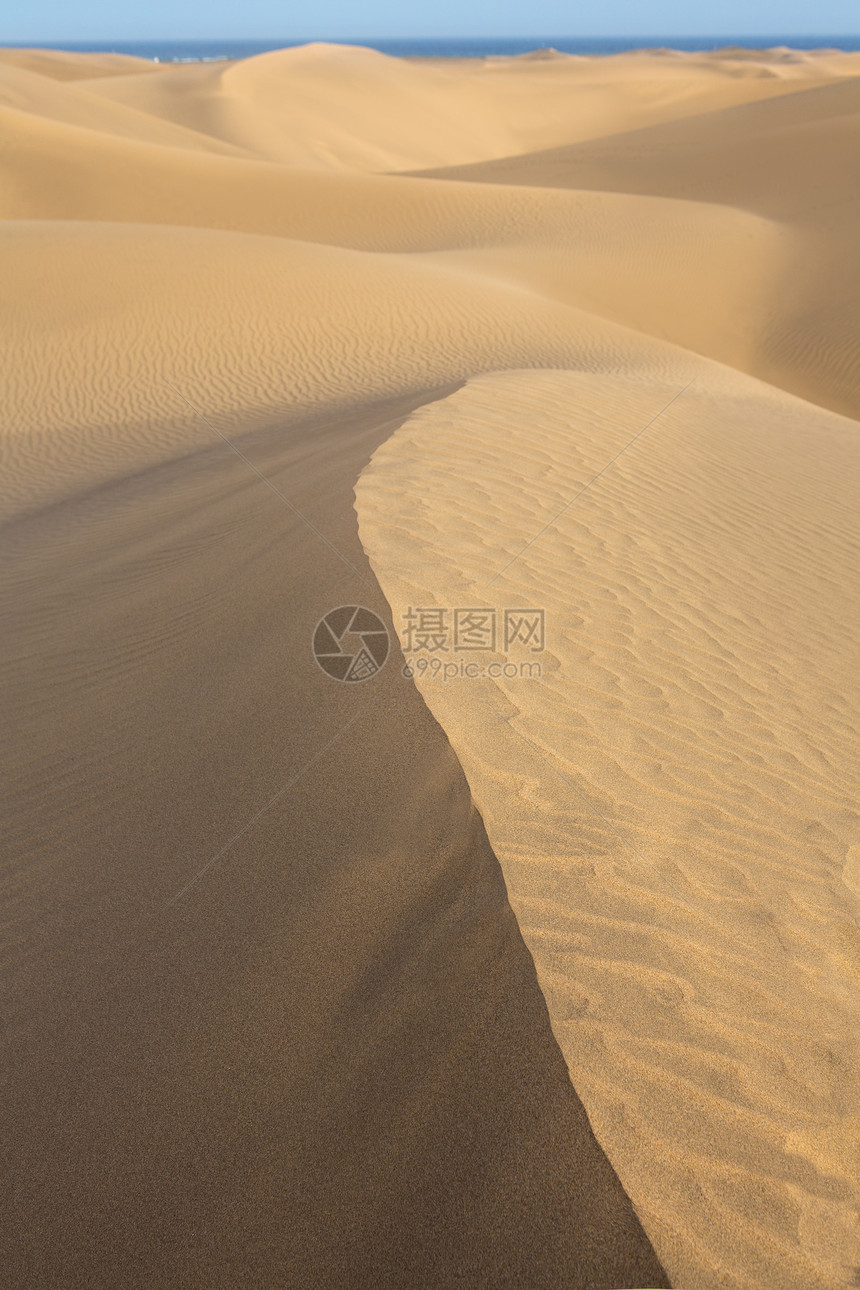 马斯帕洛马斯大加那利群岛沙漠沙丘地标旅行阴影荒野冒险地形孤独假期线条蓝色图片