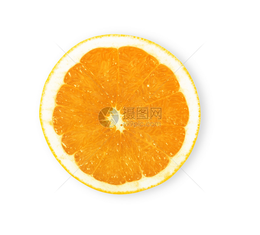 橙子切片橙子食物水果果汁饮食黄色白色圆形工作室宏观图片