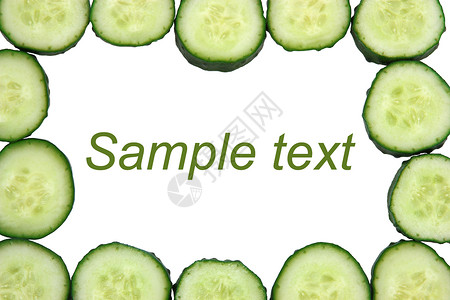 以白色背景上孤立的黄瓜框框生产营养沙拉绿色团体食物蔬菜饮食背景图片