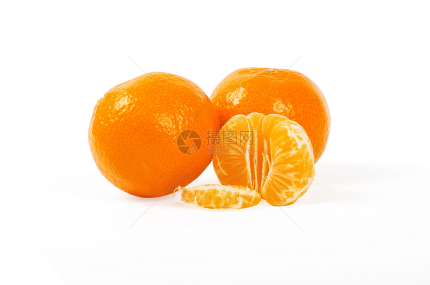 白背景孤立的普通话白色橙子水果食物果汁饮食活力图片