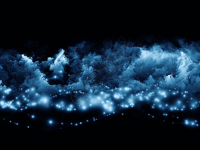 分形泡沫世界魔法音乐星云蓝色墙纸精神创造力想像力黑色背景图片