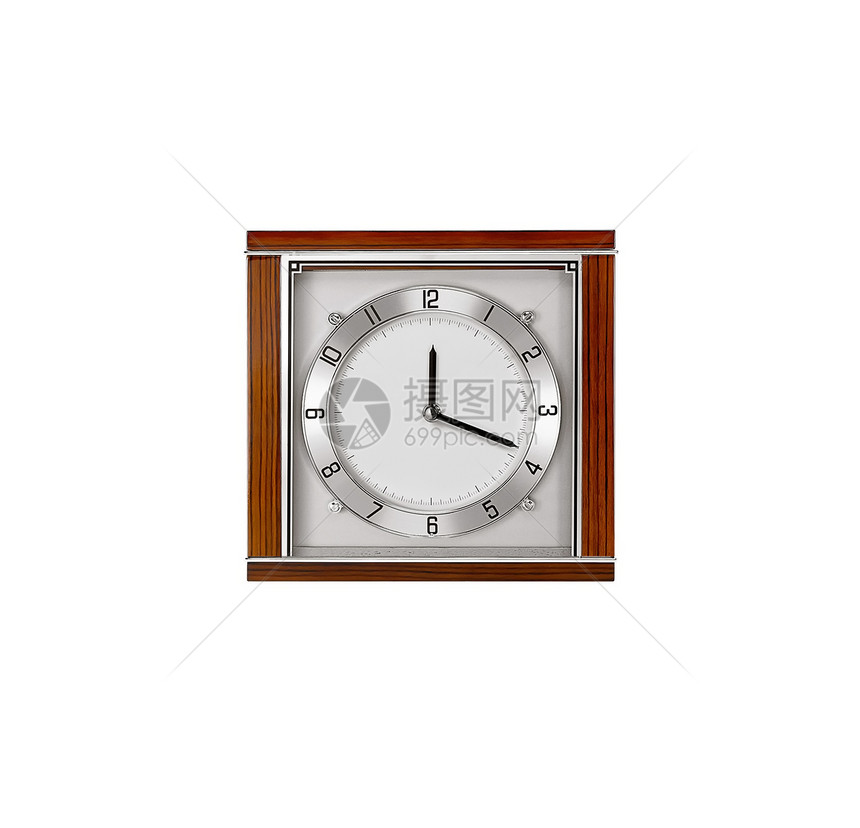白色背景上孤立的古时钟指针测量奢华工作办公室手表桌子倒数黄金数字图片