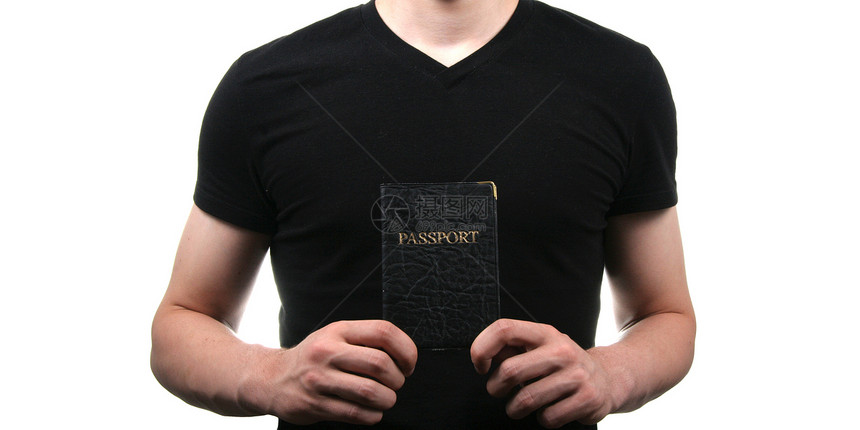 持有护照的男子图片