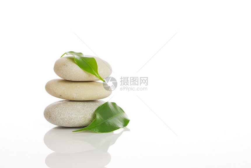 斯帕石头禅意工作室艺术竹子绿色摄影按摩生活叶子白色图片