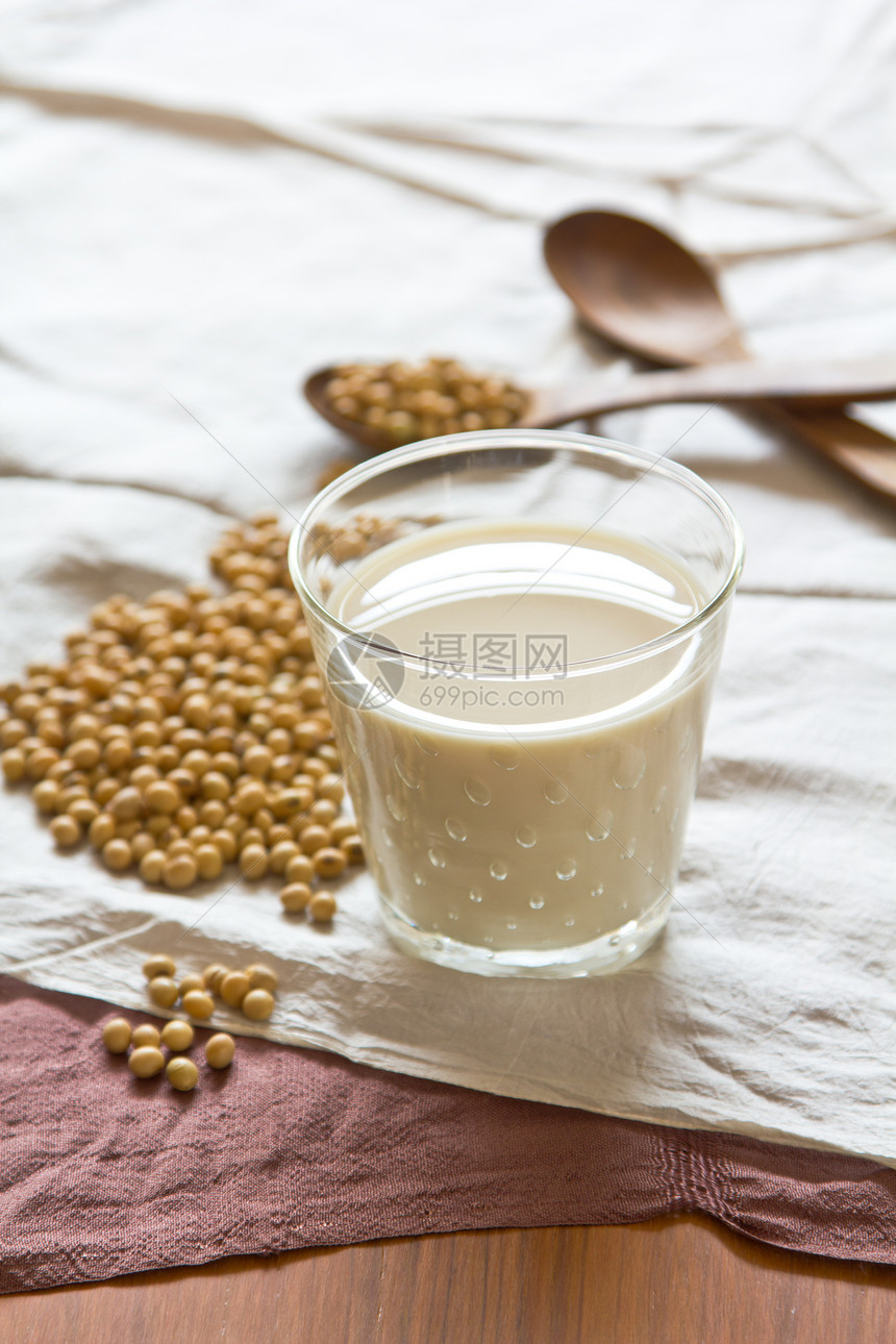 豆奶 青柳牛奶勺子矿物奶油状粮食大豆牛奶脉冲豆浆白色营养图片