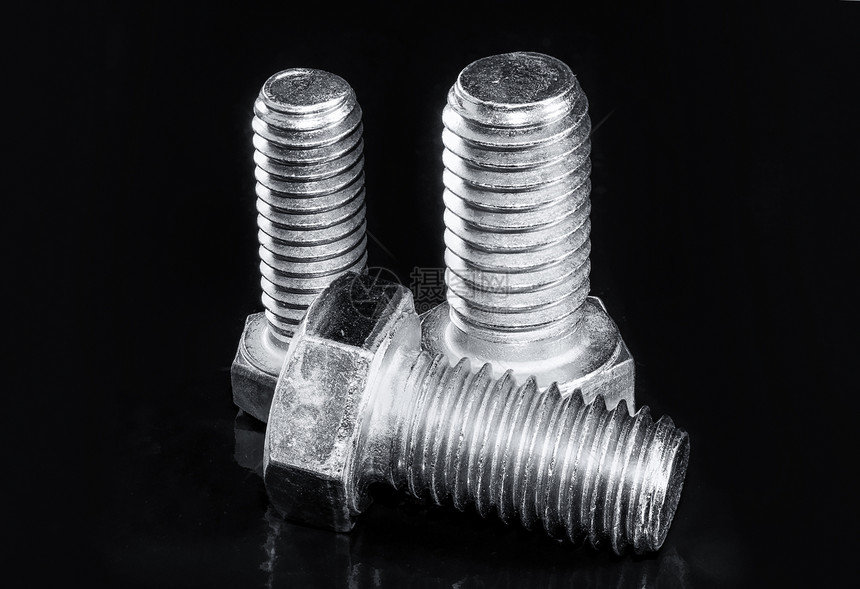 3个六重博尔特元素螺栓设计工业螺钉螺丝六角机器工厂图片