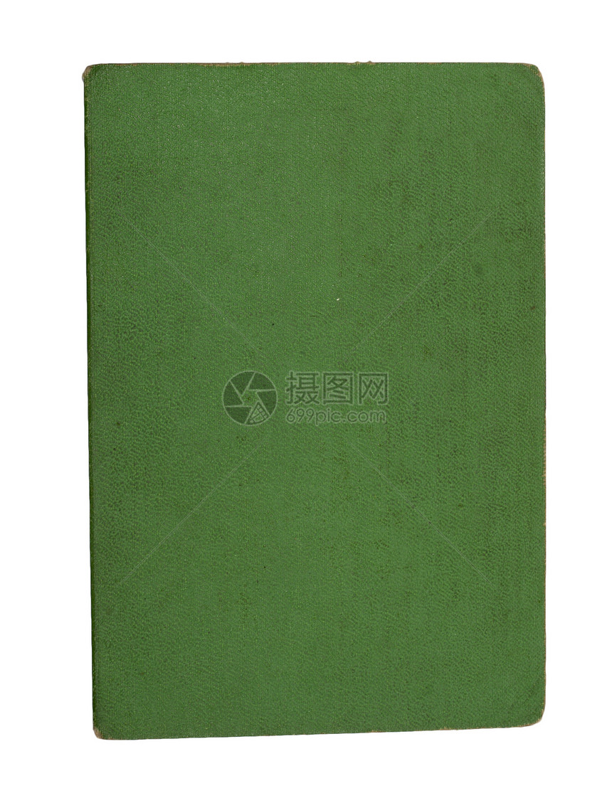 白色孤立的绿色书籍图片