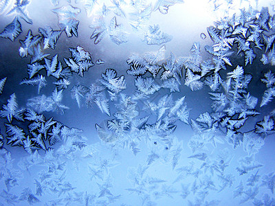 冬季模式季节蓝色雪花白色季节性装饰品玻璃背景图片