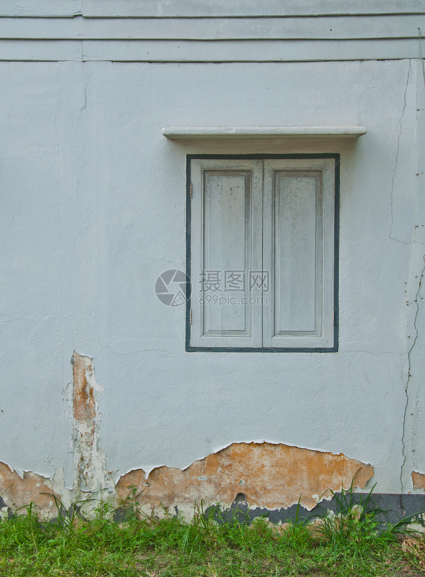 窗口在墙上村庄木头窗户建筑房子建筑学乡村快门古董石头图片