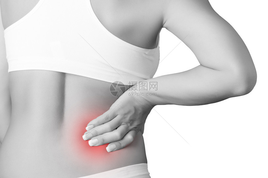 后退疼痛支撑背痛保健练习紧张肌肉按摩压力脊椎痛苦图片