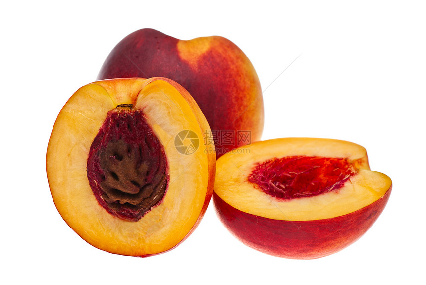 桃团体水果食物热带橙子工作室宏观饮食甜点油桃图片