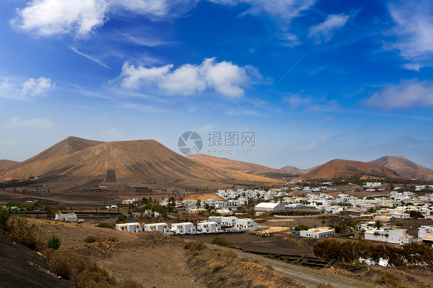 白人住宅村干旱火山植物城市植物群地标房屋环境村庄天空图片