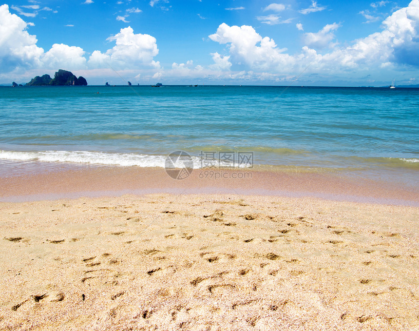 海 海太阳海洋海岸支撑蓝色天空热带旅行海景海浪图片