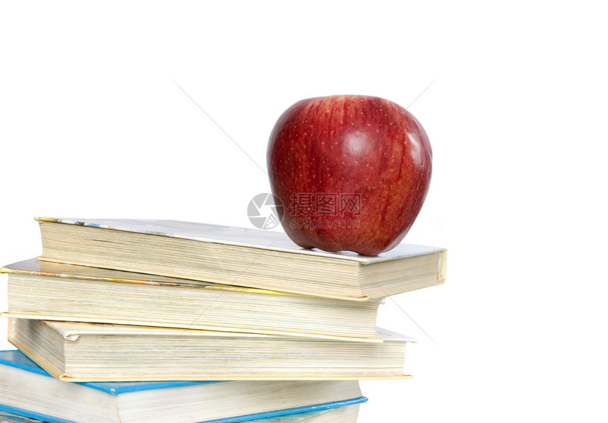 苹果书中的苹果图书馆图书班级教育考试学校水果红色学习营养图片
