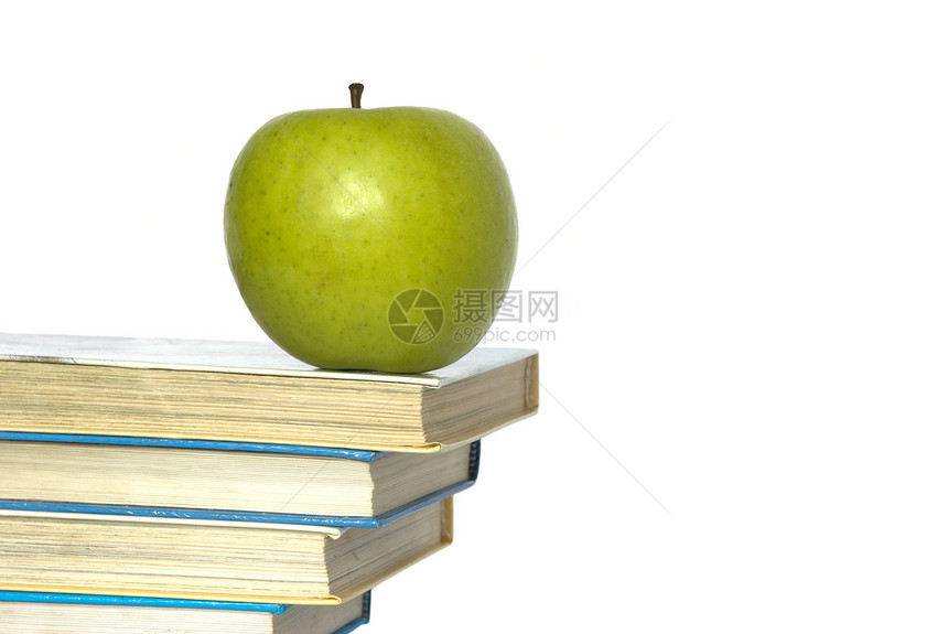 书本教育水果白色学校绿色生活生产图书图片