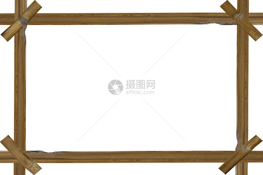 竹子框棕色民间手工文化白色框架木头长方形热带图片