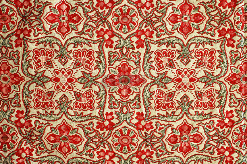 美丽的织物宏观床单毯子工艺纺织品衣服文化红色材料棉布图片